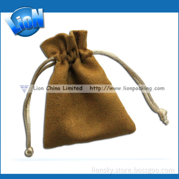 Soft Luxurious Jewelry Suede Drawstring Pouches Gem Packing